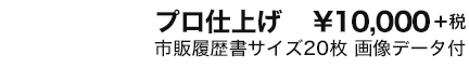 プロ仕上げ \10,000＋税 市販履歴書サイズ20枚 画像データ付